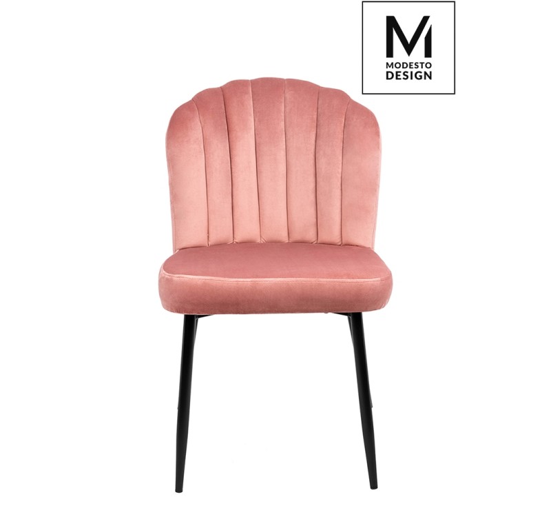 MODESTO krzesło RANGO różowe - welur, metal