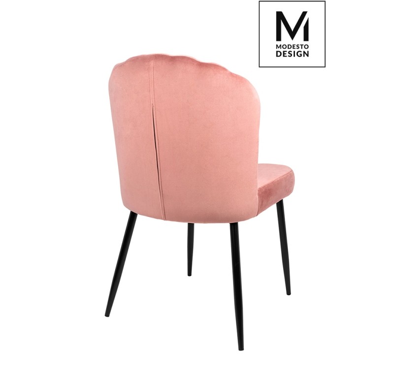 MODESTO krzesło RANGO różowe - welur, metal