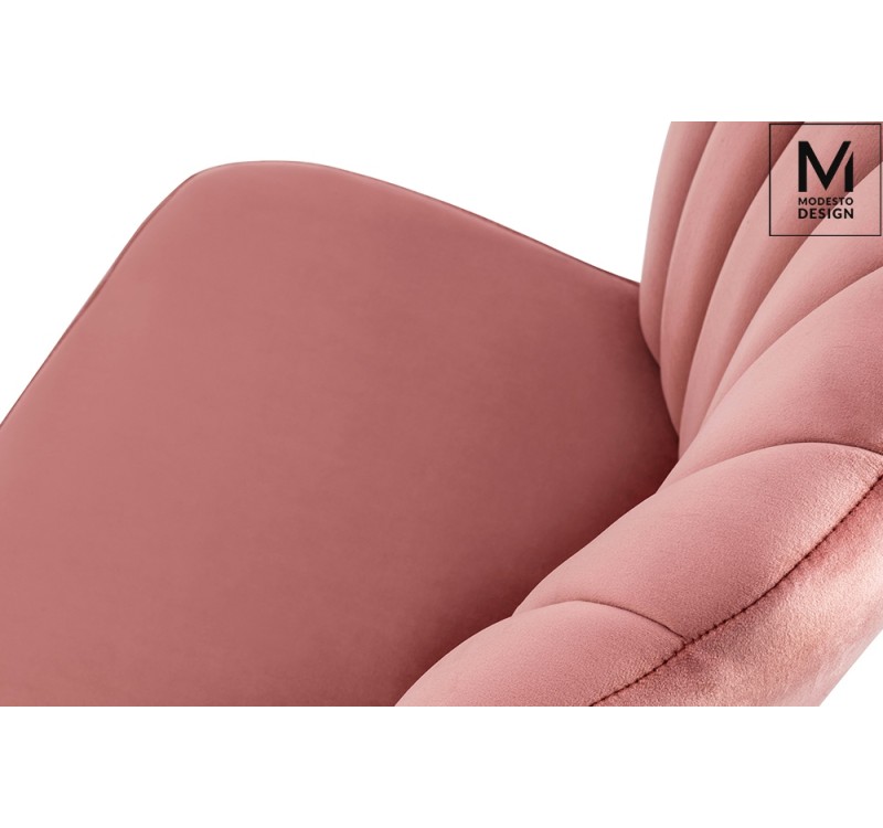 MODESTO krzesło RANGO różowe - welur, metal