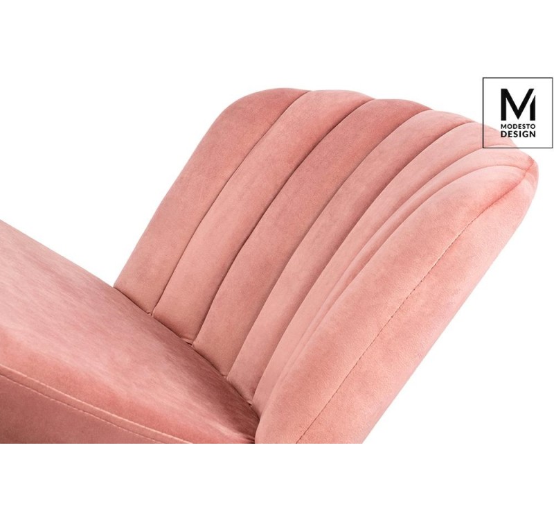MODESTO krzesło RANGO różowe - welur, metal