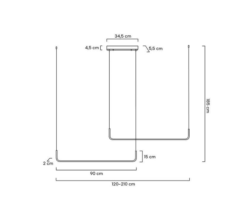 MOOSEE lampa wisząca SHAPE DUO 120 czarna