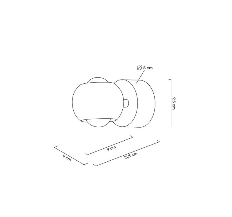 MOOSEE lampa ścienna EOS czarny chrom