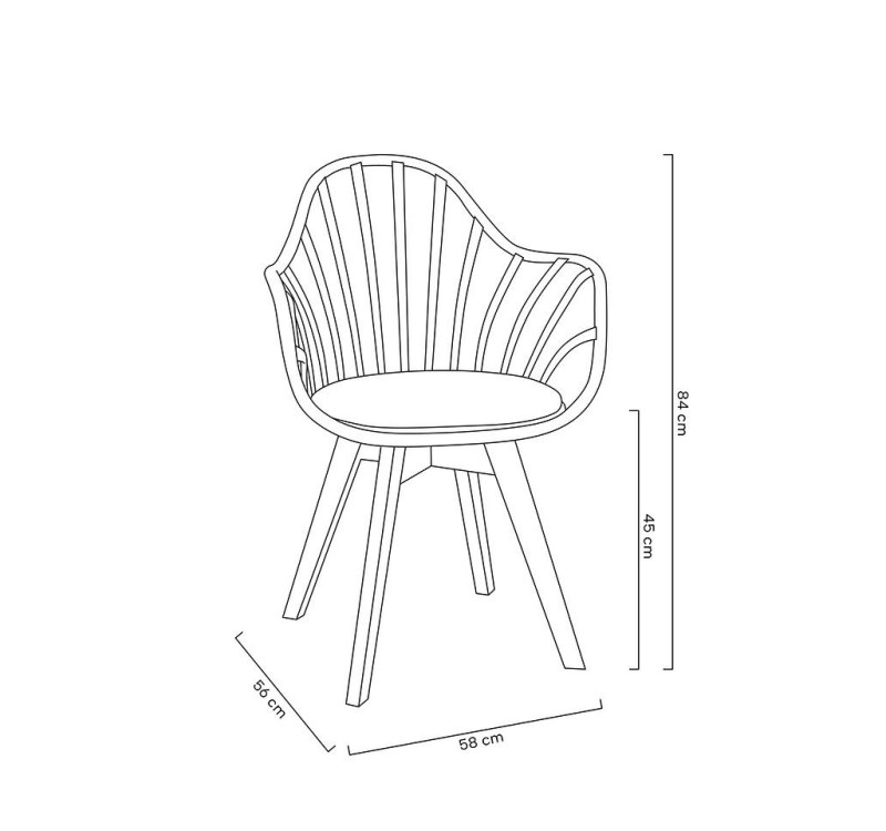 MODESTO krzesło ALBERT ARM czarne - polipropylen, ekoskóra, drewno bukowe