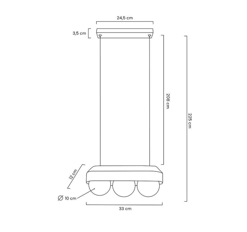 MOOSEE lampa wisząca DROPS 3 czarna