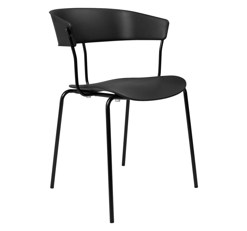 Krzesło JETT czarne - polipropylen, metal