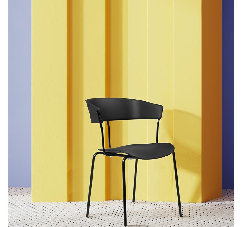Krzesło JETT czarne - polipropylen, metal
