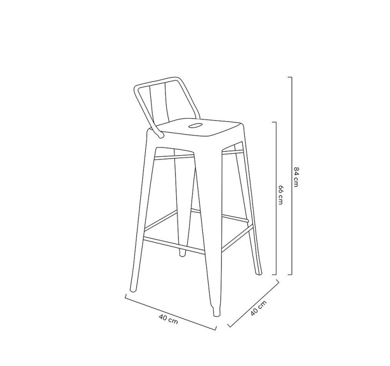 Krzesło barowe TOWER BACK 66 (Paris) metal