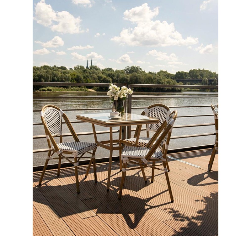 Krzesło ogrodowe CAFE PARIS białe rattan