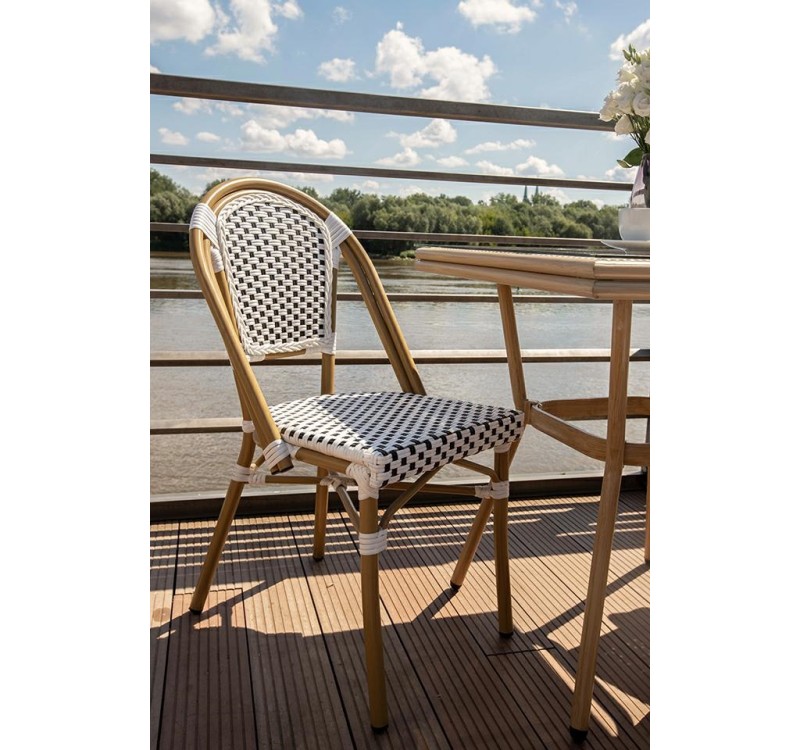 Krzesło ogrodowe CAFE PARIS białe rattan
