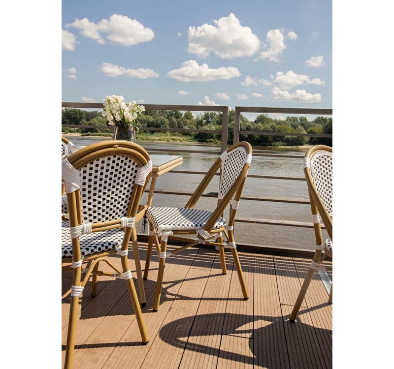 Krzesło ogrodowe CAFE PARIS białe rattan
