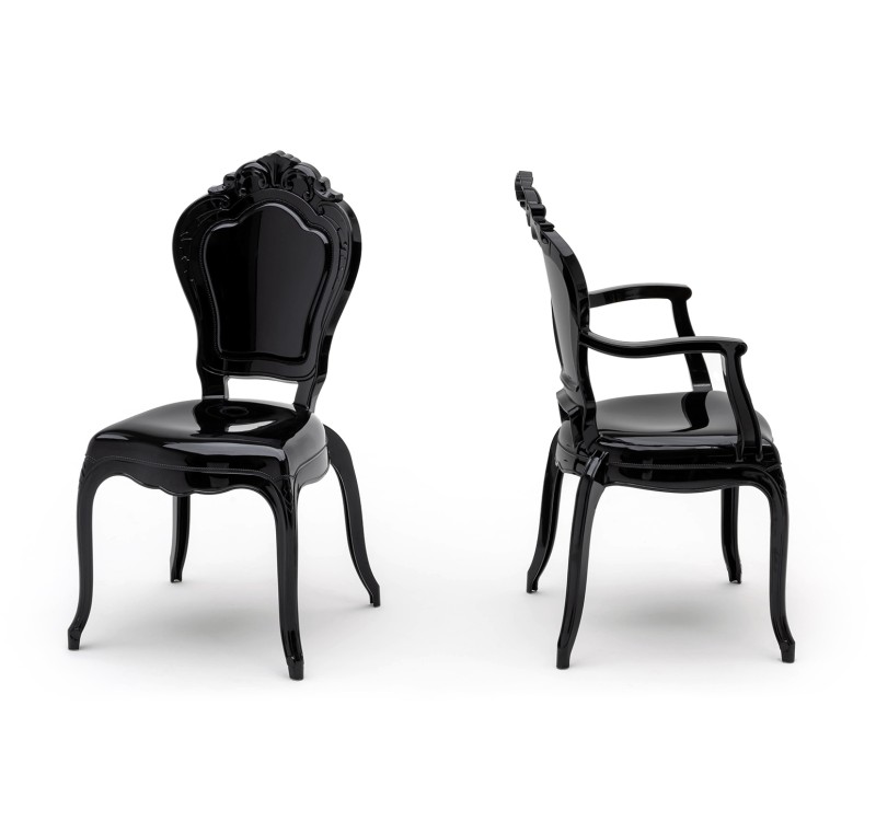 Krzesło KING ARM czarne - poliwęglan