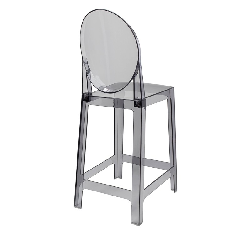 Krzesło barowe VICTORIA 65 cm dymione - poliwęglan