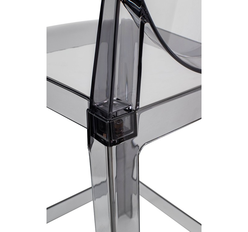 Krzesło barowe VICTORIA 65 cm dymione - poliwęglan