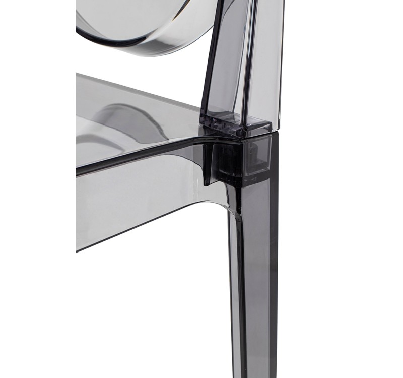 Krzesło barowe VICTORIA 65 cm dymione - poliwęglan