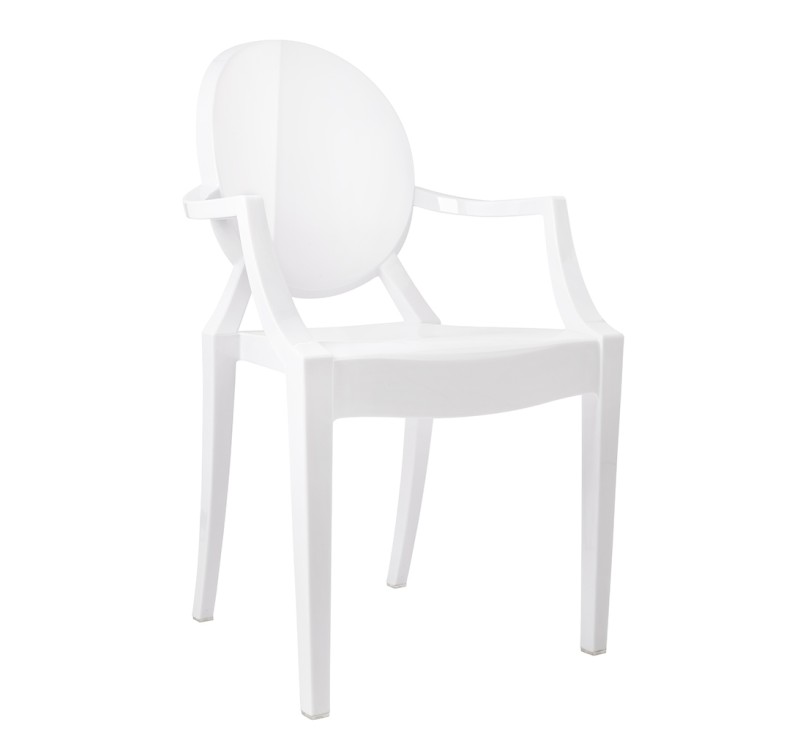 Krzesło LOUIS białe - poliwęglan