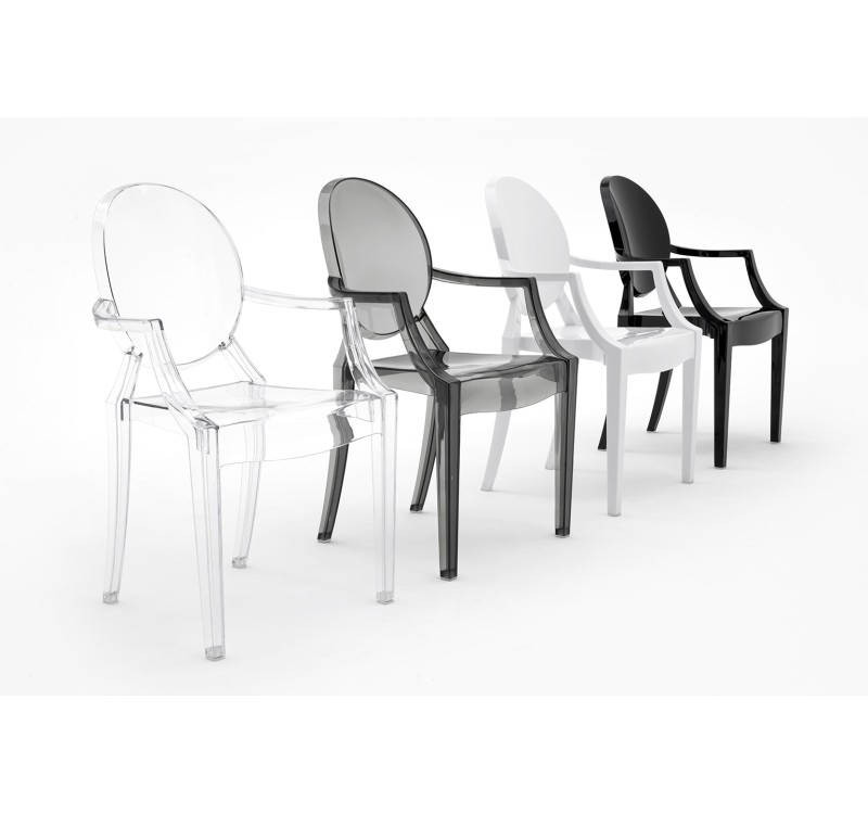 Krzesło LOUIS białe - poliwęglan