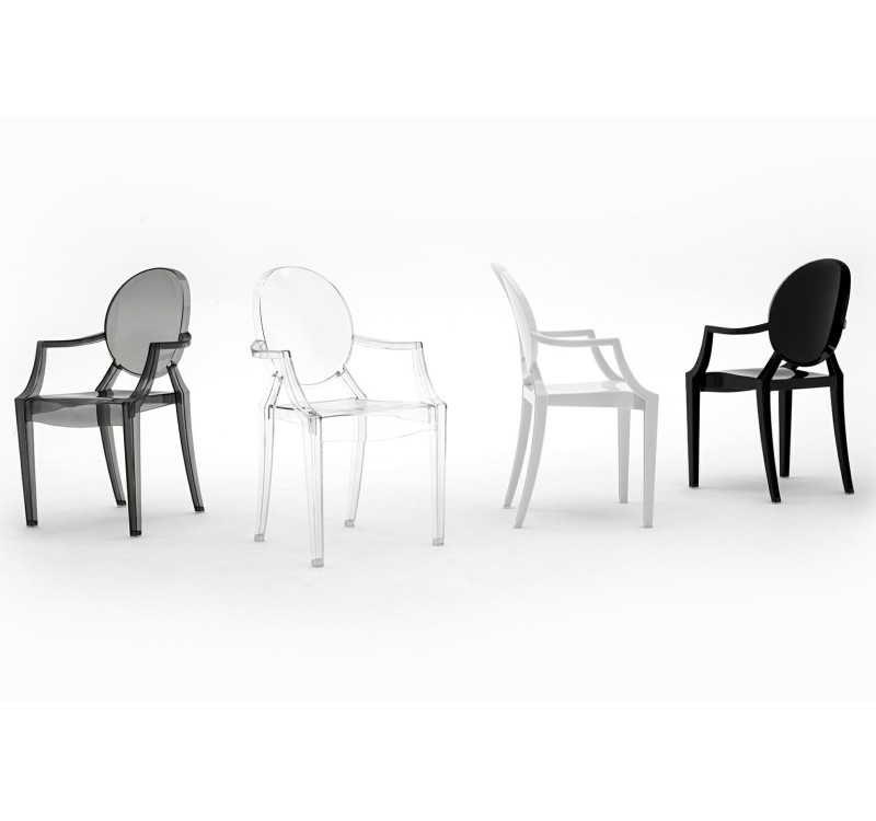 Krzesło LOUIS białe - poliwęglan