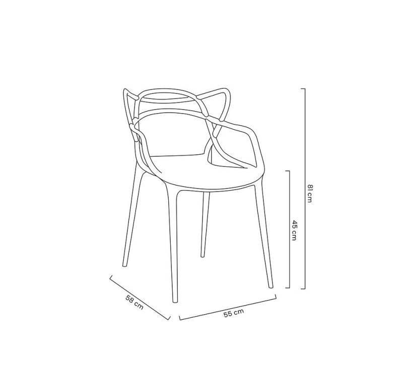 MODESTO krzesło HILO szare - polipropylen
