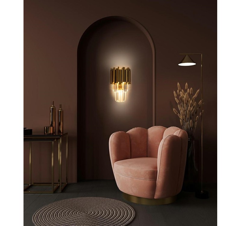 MOOSEE lampa ścienna IMPERIAL WALL GOLD   - stal, kryształ