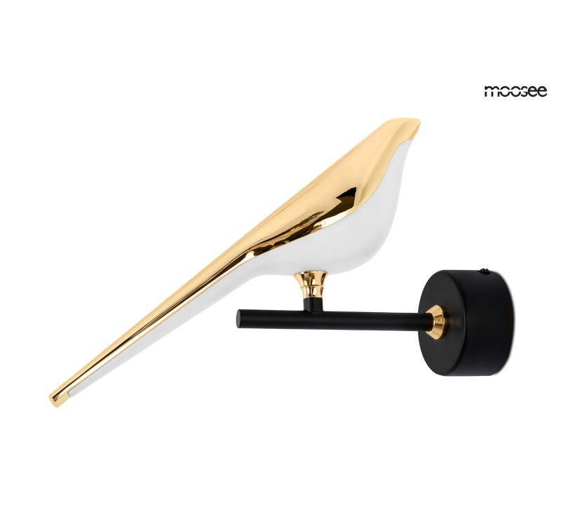 MOOSEE lampa ścienna BIRD złota