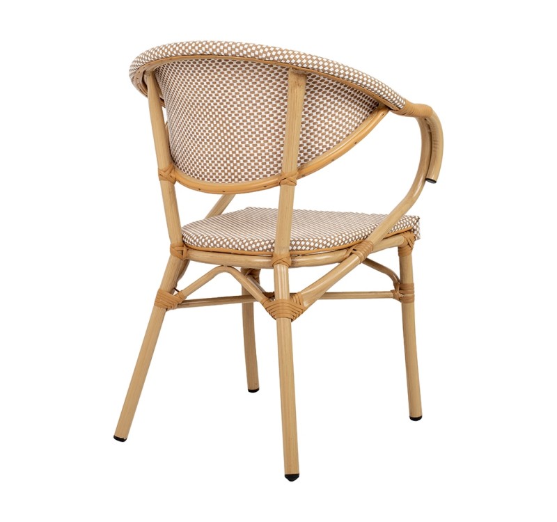 Krzesło ogrodowe CAFE BISTRO PARIS ARM    beżowe rattan