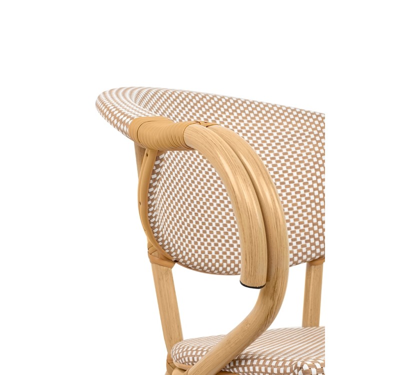Krzesło ogrodowe CAFE BISTRO PARIS ARM    beżowe rattan