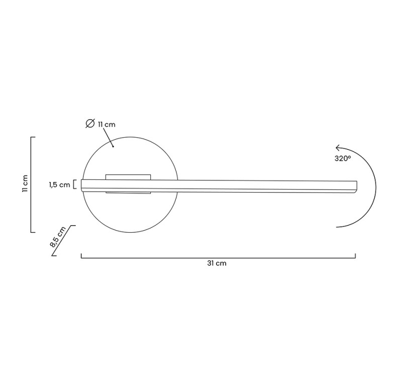 MOOSEE lampa ścienna HORIZON czarna