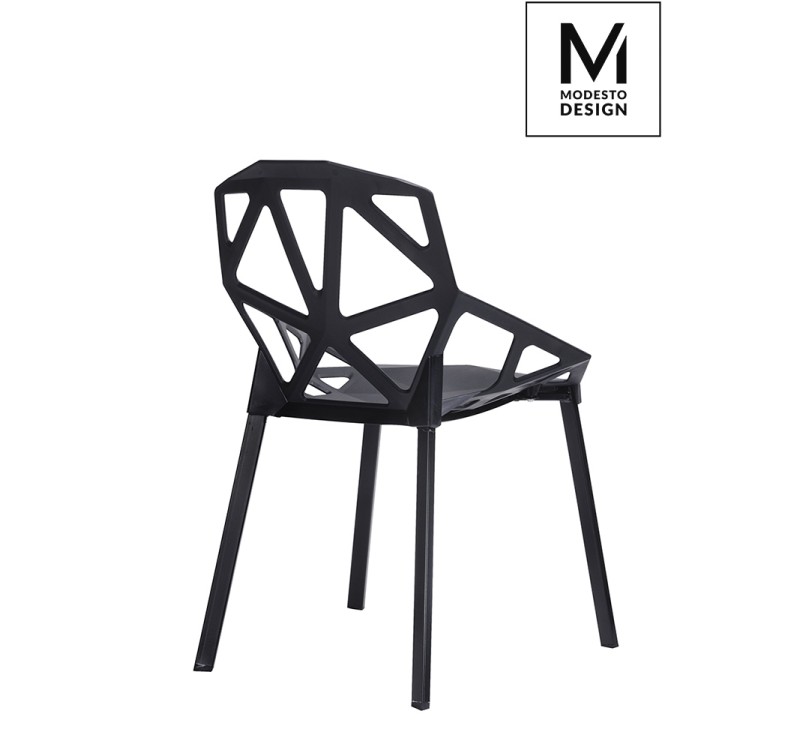 MODESTO krzesło SPLIT MAT czarne - polipropylen, podstawa metalowa