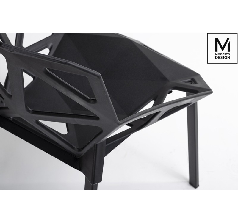 MODESTO krzesło SPLIT MAT czarne - polipropylen, podstawa metalowa