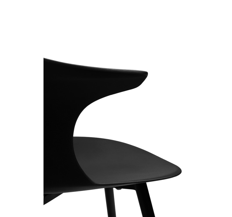 Krzesło BRAZO HIGH czarne  - polipropylen, metal