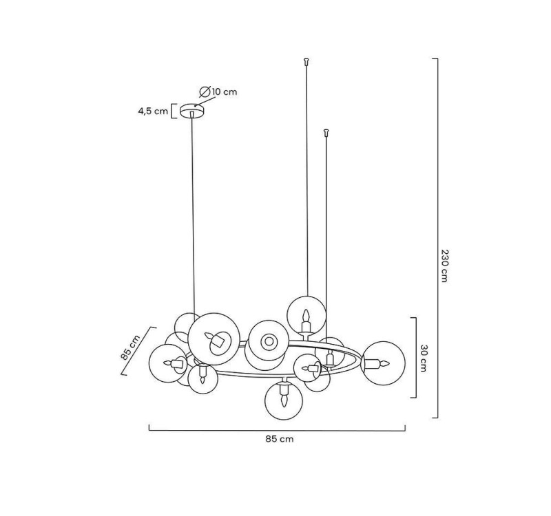 MOOSEE lampa wisząca ALURE 85 złota