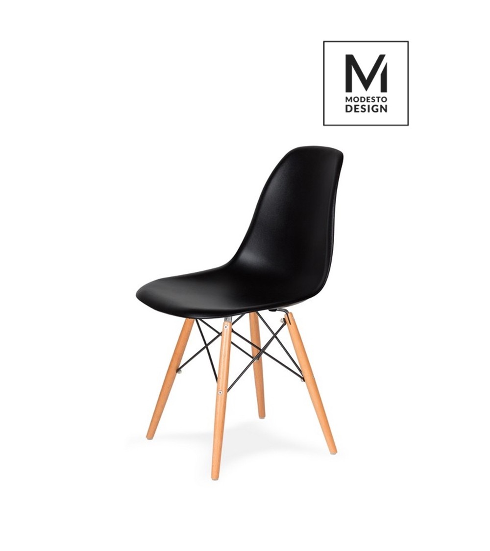 MODESTO krzesło DSW czarne - podstawa bukowa