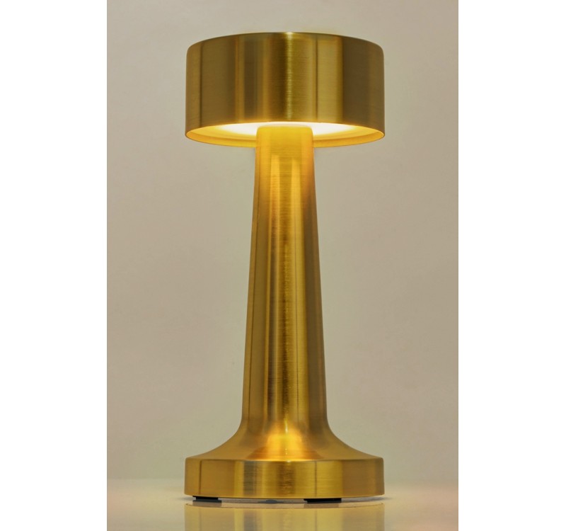 Lampa biurkowa LEE złota - wbudowana bateria, LED