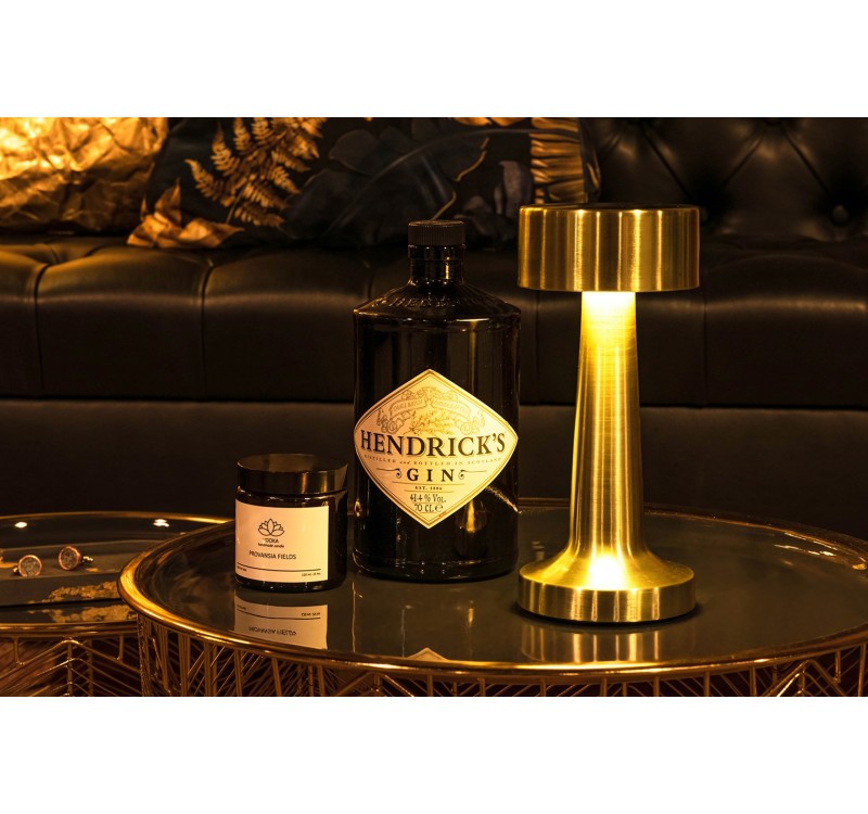 Lampa biurkowa LEE złota - wbudowana bateria, LED