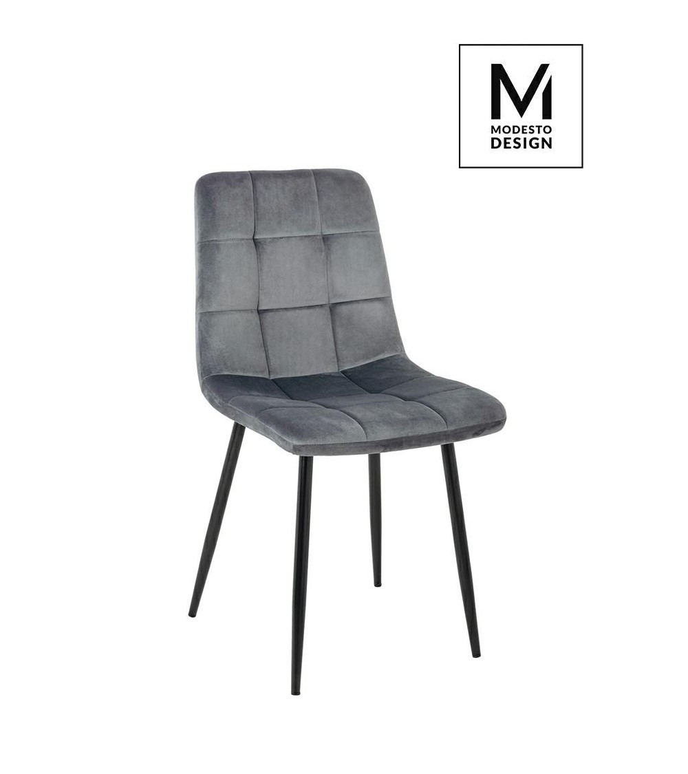MODESTO krzesło CARLO ciemny szary - welur, metal