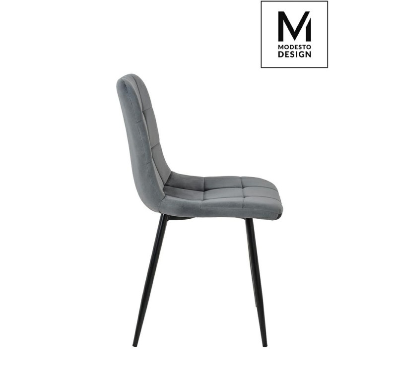 MODESTO krzesło CARLO ciemny szary - welur, metal