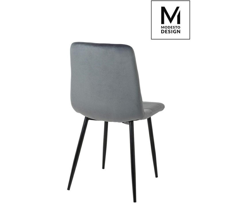 MODESTO krzesło CARLO ciemny szary - welur, metal