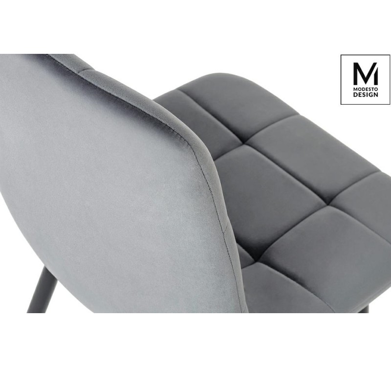 MODESTO krzesło CARLO ciemny szary - welur, metal