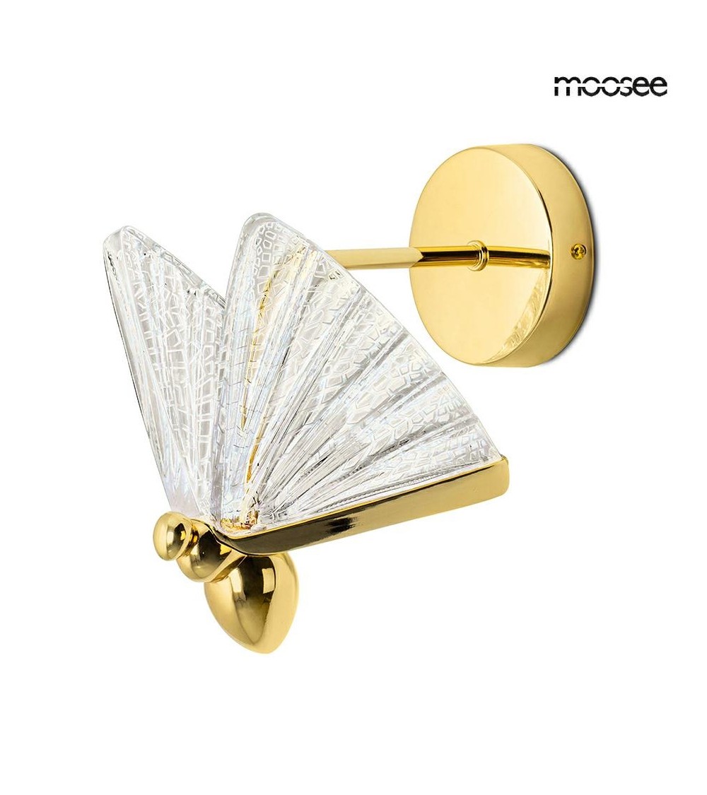 MOOSEE lampa ścienna BUTTERFLY M złota