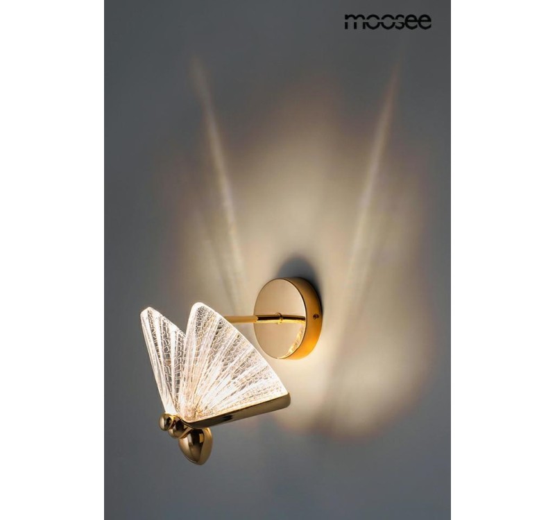 MOOSEE lampa ścienna BUTTERFLY M złota