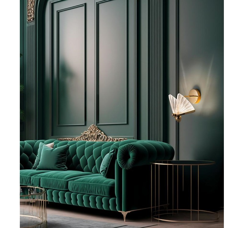 MOOSEE lampa ścienna BUTTERFLY M złota