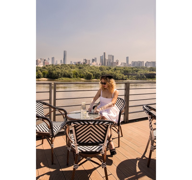 Krzesło ogrodowe CAFE AZURE biały /       czarny