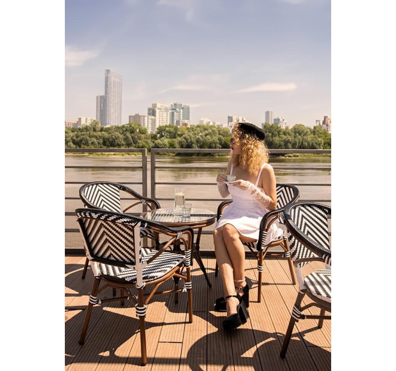 Krzesło ogrodowe CAFE AZURE biały /       czarny