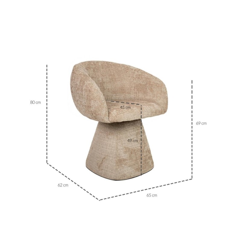 MaMaison krzesło PEDRA beżowe