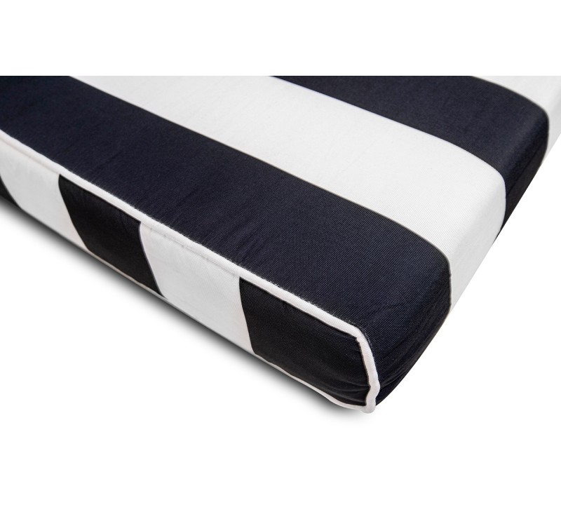 Materac ogrodowy AZURE z poduszką biało-czarny