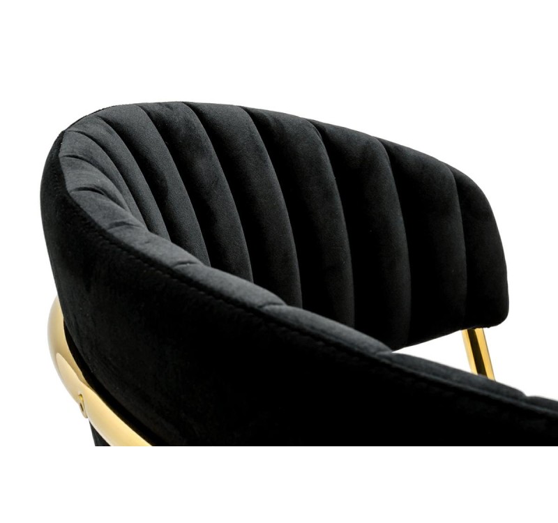 Krzesło MARGO czarne - welur, podstawa złota