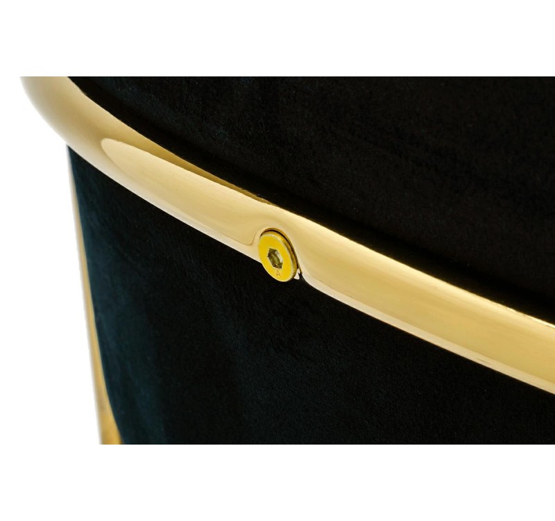 Krzesło MARGO czarne - welur, podstawa złota