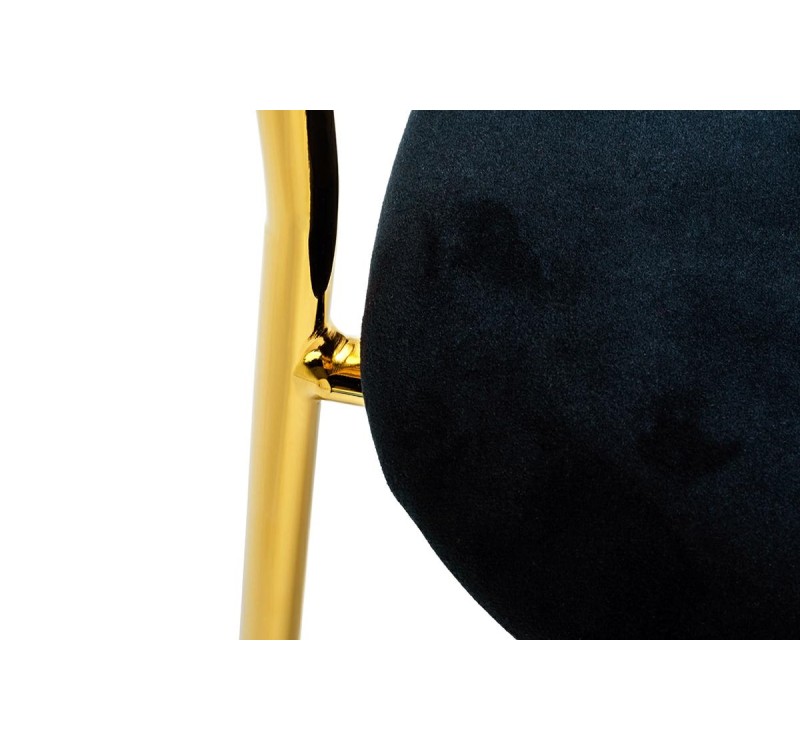 Krzesło MARGO czarne - welur, podstawa złota