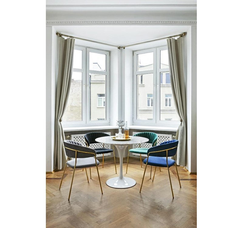 Krzesło MARGO czarne - welur, podstawa złota