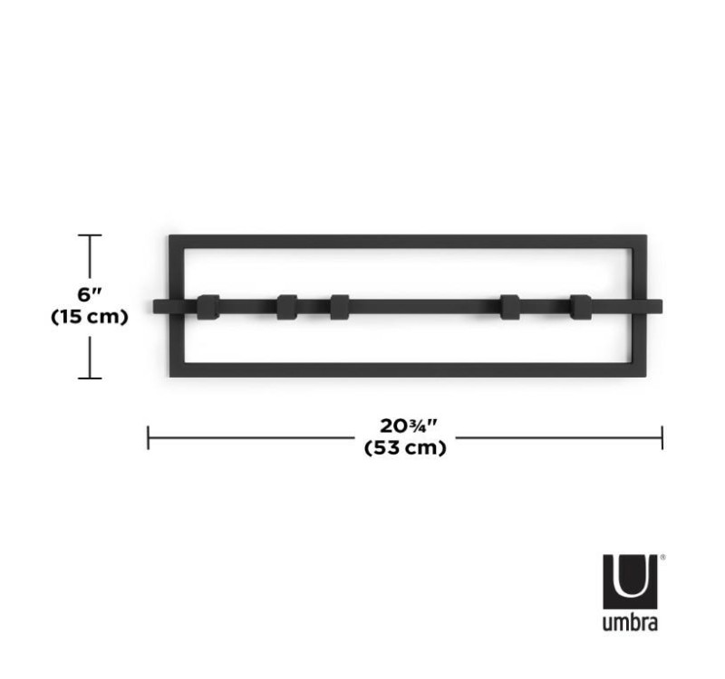 UMBRA wieszak ścienny CUBIKO czarny
